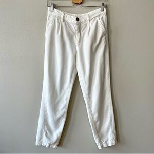 Anthropologie White Scout Tapered Ankle Pants - Size: 26